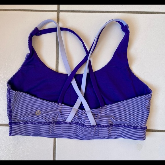 Lululemon Energy Bra Wee Stripe Bruised Berry/Cool Breeze - Picture 5 of 6